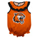 Rochester Institute of Technology Tigers Orange Sleeveless Ruffle Onesie Logo Bodysuit