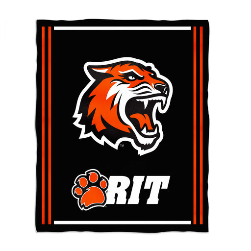 Rochester Institute of Technology Tigers Vive La Fete Kids Game Day Orange Plush Soft Minky Blanket 36 x 48 Mascot