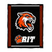 Rochester Institute of Technology Tigers Vive La Fete Kids Game Day Orange Plush Soft Minky Blanket 36 x 48 Mascot