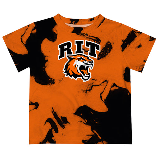 Rochester Institute of Technology Tigers, RIT Tigers Vive La Fete Marble Boys Game Day Orange Short Sleeve Tee