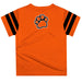 Rochester Institute of Technology Tigers, RIT Tigers Vive La Fete Boys Game Day Orange Short Sleeve Tee with Stripes on - Vive La Fête - Online Apparel Store