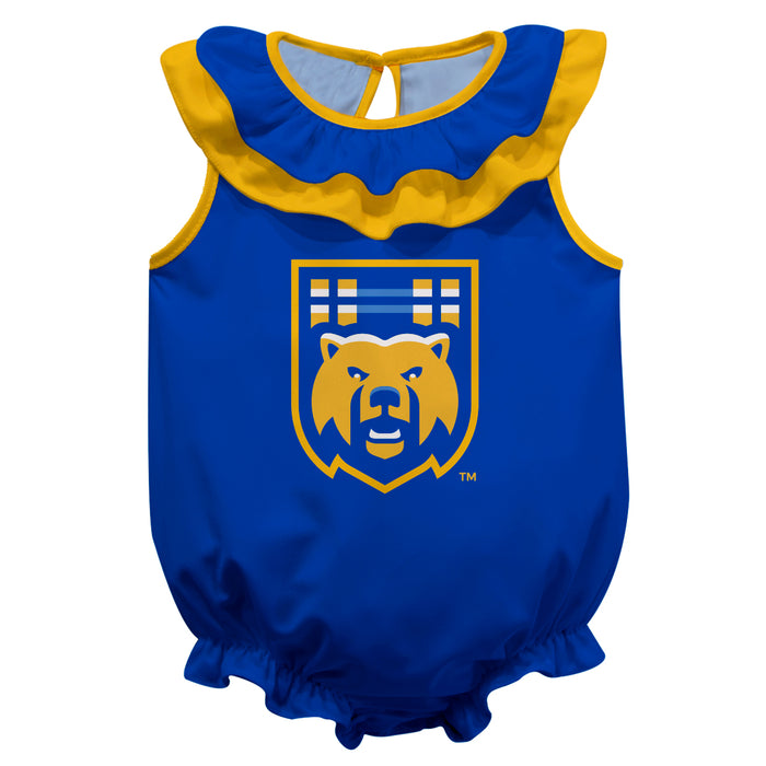 Riverside Highlanders UCR Blue Sleeveless Ruffle Onesie Logo Bodysuit by Vive La Fete