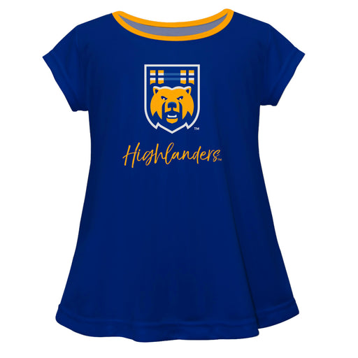 UC Riverside The Highlanders UCR Vive La Fete Girls Game Day Short Sleeve Blue Top with School Mascot and Name - Vive La Fête - Online Apparel Store