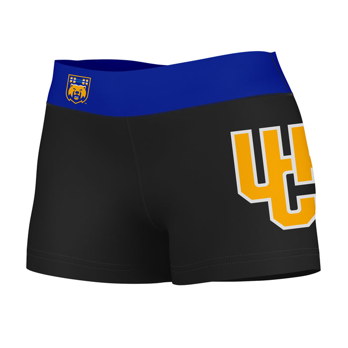UC Riverside The Highlanders UCR Logo on Thigh & Waistband Black & Blue Women Yoga Booty Workout Shorts 3.75 Inseam"