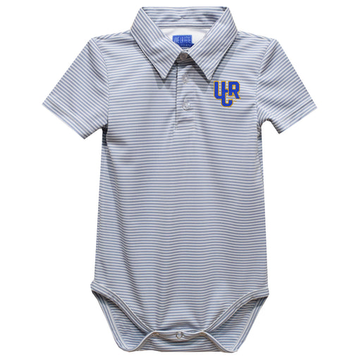 Riverside Highlanders UCR Embroidered Gray Stripe Knit Polo Onesie