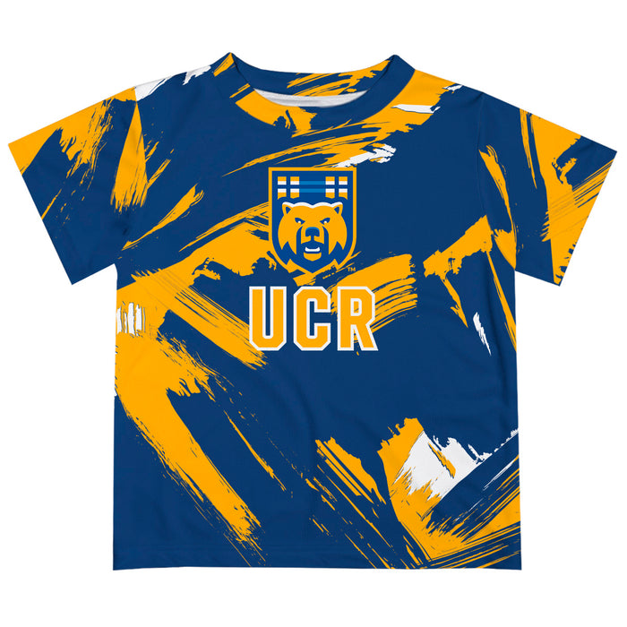 Riverside Highlanders UCR Vive La Fete Boys Game Day Blue Short Sleeve Tee Paint Brush