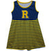 Rochester Yellowjackets Vive La Fete Girls Game Day Sleeveless Tank Dress Solid Blue Logo Stripes on Skirt