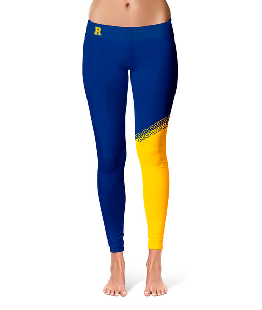Rochester Yellowjackets Vive la Fete Game Day Collegiate Leg Color Block Women Blue Gold Yoga Leggings - Vive La Fête - Online Apparel Store