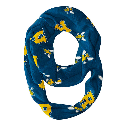 Rochester Yellowjackets Vive La Fete Repeat Logo Game Day Collegiate Women Light Weight Ultra Soft Infinity Scarf