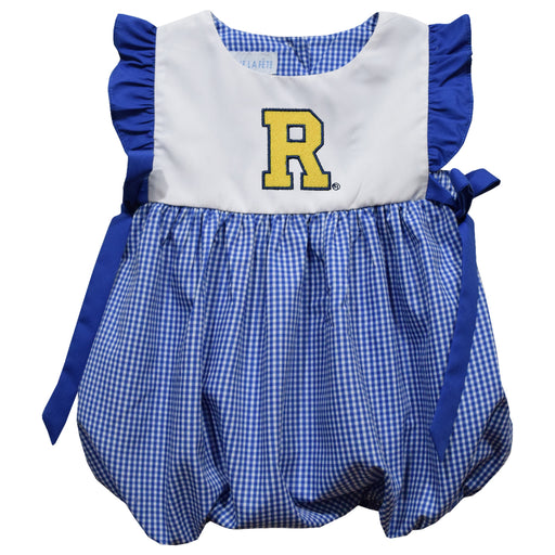 Rochester Yellowjackets Embroidered Royal Gingham Girls Bubble