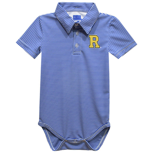 Rochester Yellowjackets Embroidered Royal Stripe Knit Boys Polo Bodysuit