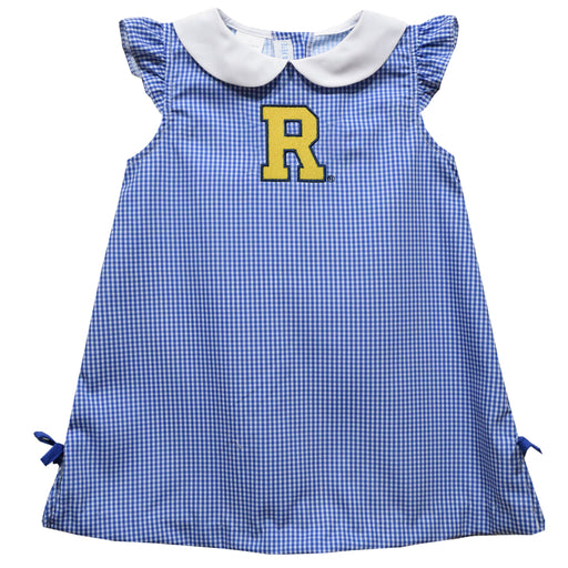 Rochester Yellowjackets Embroidered Royal Gingham A Line Dress