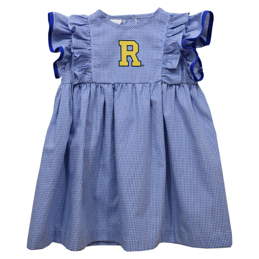Rochester Yellowjackets Embroidered Royal Gingham Ruffle Dress