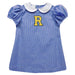 Rochester Yellowjackets Embroidered Royal Gingham Short Sleeve A Line Dress