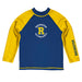 Rochester Yellowjackets Vive La Fete Logo Blue Yellow Long Sleeve Raglan Rashguard