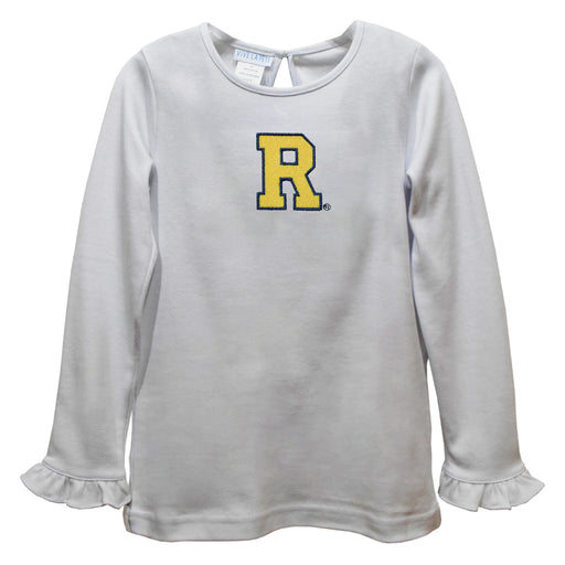 Rochester Yellowjackets Embroidered White Knit Long Sleeve Girls Blouse