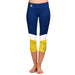 Rochester Yellowjackets Vive La Fete Game Day Collegiate Ankle Color Block Women Blue Gold Capri Leggings