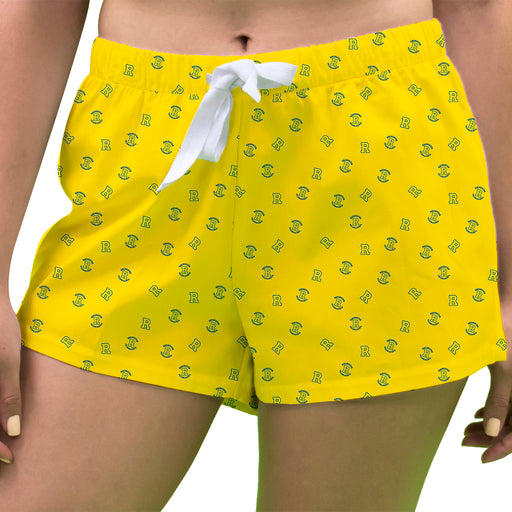 Rochester Yellowjackets Vive La Fete Game Day All Over Logo Women Yellow Lounge Shorts