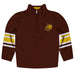 Rowan University Profs RU Vive La Fete Game Day Brown Quarter Zip Pullover Stripes on Sleeves