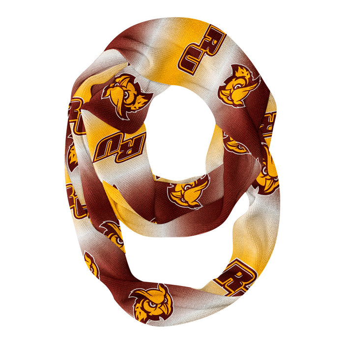 Rowan Profs Vive La Fete All Over Logo Game Day Collegiate Women Ultra Soft Knit Infinity Scarf