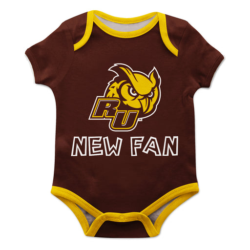Rowan Profs Vive La Fete Infant Brown Short Sleeve Onesie New Fan Logo and Mascot Bodysuit