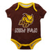 Rowan Profs Vive La Fete Infant Brown Short Sleeve Onesie New Fan Logo and Mascot Bodysuit