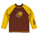 Rowan Profs Vive La Fete Logo Brown Gold Long Sleeve Raglan Rashguard