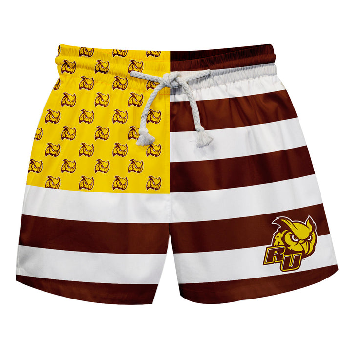 Rowan Profs Vive La Fete Game Day Brown White Gold Flag Swimtrunks V1