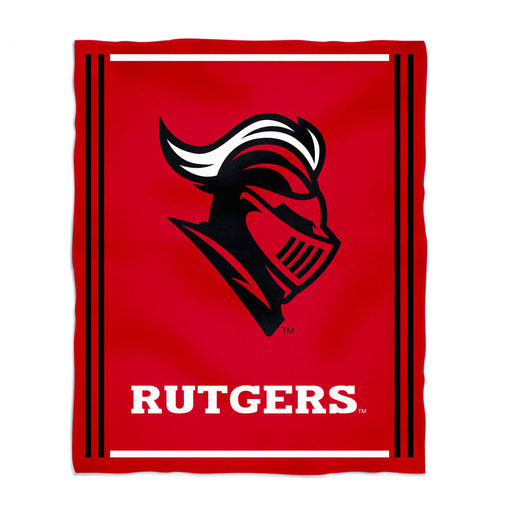 Rutgers State University Scarlet Knights Vive La Fete Kids Game Day Red Plush Soft Minky Blanket 36 x 48 Mascot