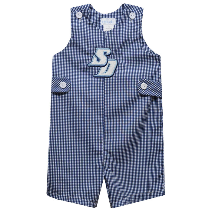 San Diego Toreros Embroidered Navy Gingham Boys Jon Jon