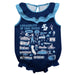 San Diego Toreros  Blue Hand Sketched Vive La Fete Impressions Artwork Sleeveless Ruffle Onesie Bodysuit