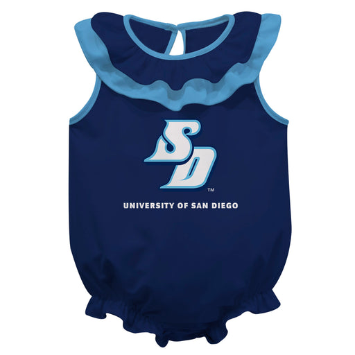 San Diego Toreros Blue Sleeveless Ruffle Onesie Logo Bodysuit