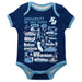 San Diego Toreros Hand Sketched Vive La Fete Impressions Artwork Infant Blue Short Sleeve Onesie Bodysuit