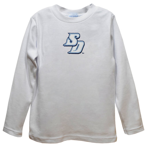 San Diego Toreros Embroidered White Knit Long Sleeve Boys Tee Shirt