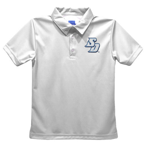 San Diego Toreros Embroidered White Short Sleeve Polo Box Shirt