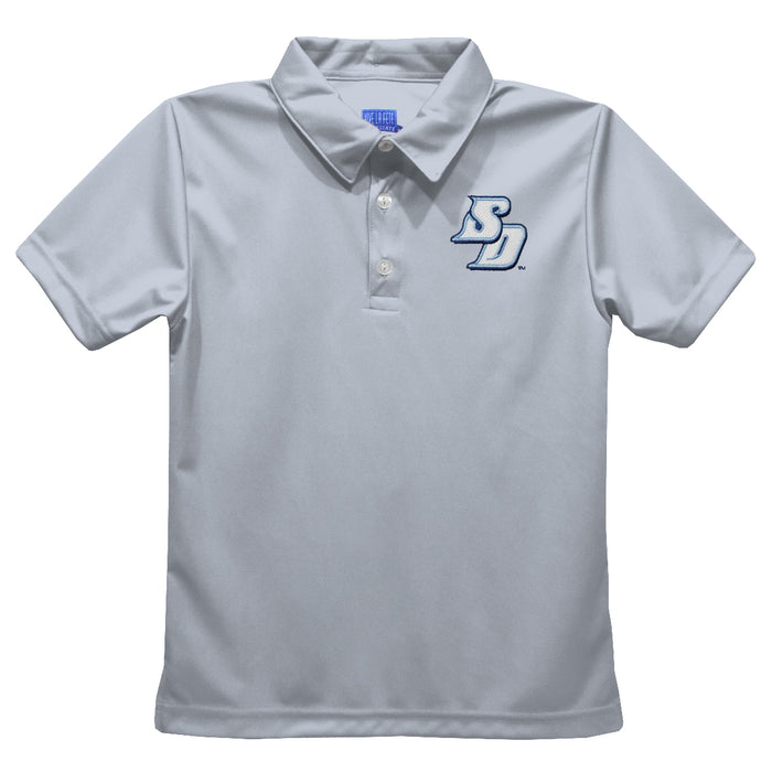 San Diego Toreros Embroidered Gray Short Sleeve Polo Box Shirt