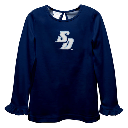 San Diego Toreros Embroidered Navy Knit Long Sleeve Girls Blouse
