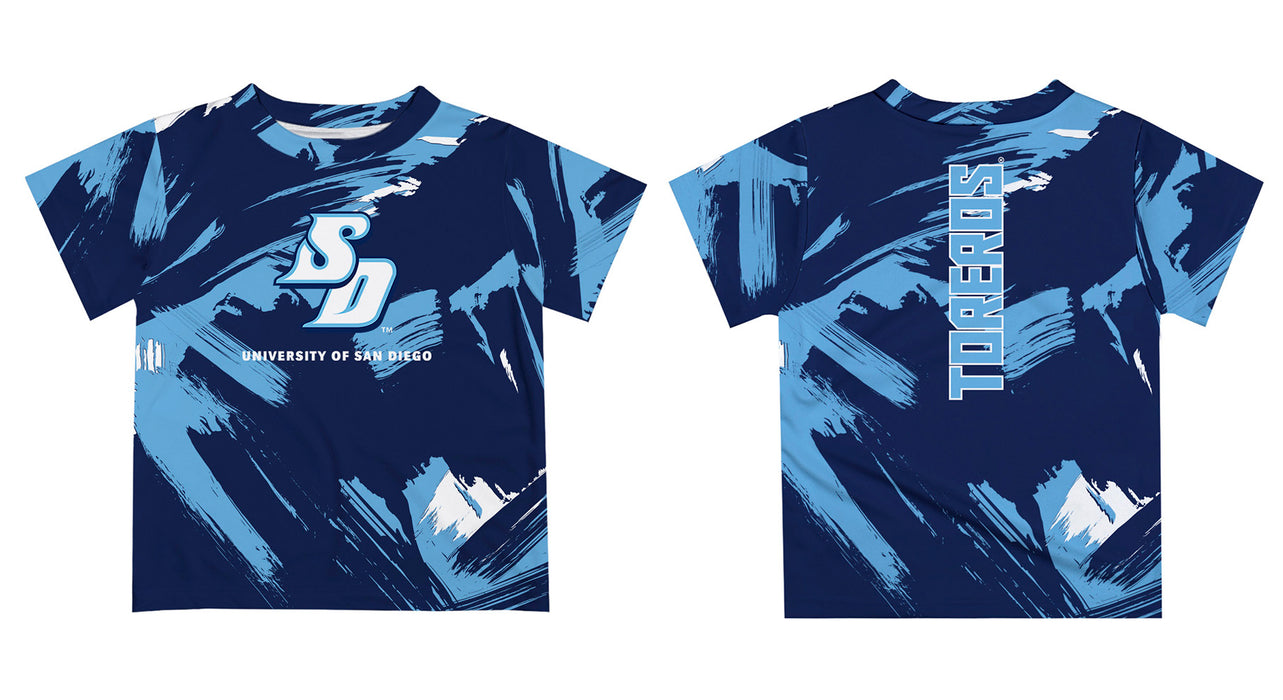 San Diego Toreros Vive La Fete Boys Game Day Blue Short Sleeve Tee Paint Brush - Vive La Fête - Online Apparel Store