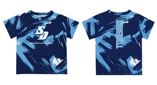 San Diego Toreros Vive La Fete Boys Game Day Blue Short Sleeve Tee Paint Brush - Vive La Fête - Online Apparel Store