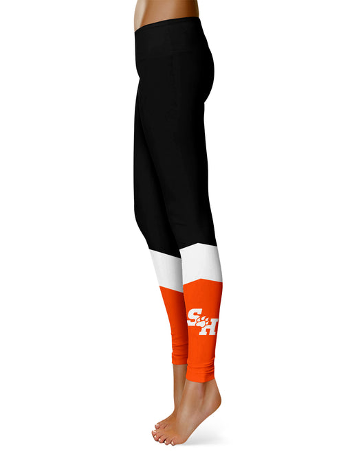 Sam Houston Bearcats Vive la Fete Game Day Collegiate Ankle Color Block Women Black Orange Yoga Leggings - Vive La Fête - Online Apparel Store
