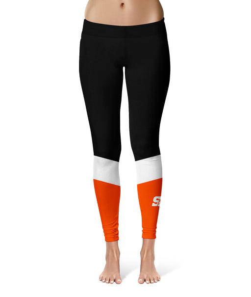 Sam Houston Bearcats Vive la Fete Game Day Collegiate Ankle Color Block Women Black Orange Yoga Leggings - Vive La Fête - Online Apparel Store
