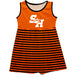 Sam Houston Bearcats Vive La Fete Girls Game Day Sleeveless Tank Dress Solid Orange Logo Stripes on Skirt - Vive La Fête - Online Apparel Store