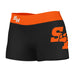 SHSU Bearcats Vive La Fete Logo on Thigh & Waistband Black & Orange Women Yoga Booty Workout Shorts 3.75 Inseam"