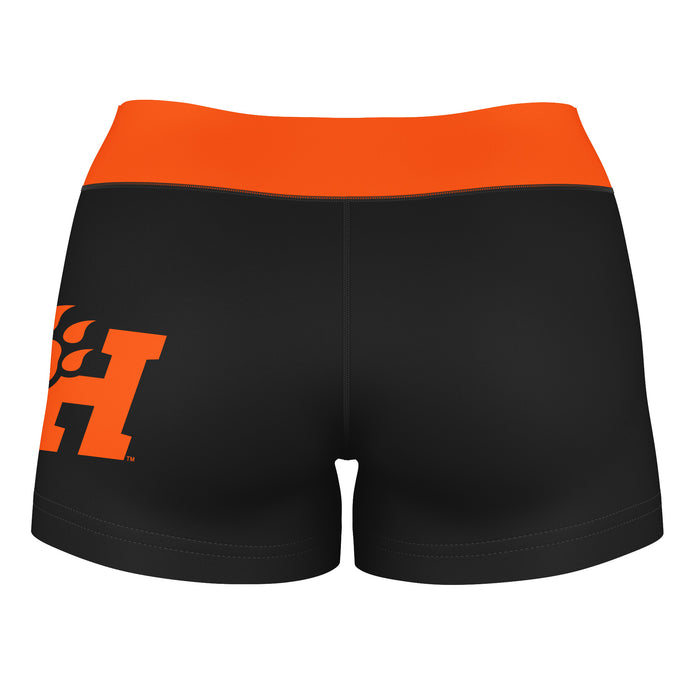 SHSU Bearcats Vive La Fete Logo on Thigh & Waistband Black & Orange Women Yoga Booty Workout Shorts 3.75 Inseam" - Vive La Fête - Online Apparel Store