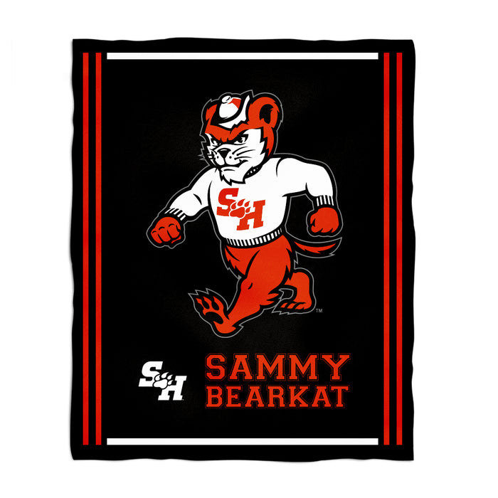 Sam Houston Bearcats Vive La Fete Kids Game Day Black Plush Soft Minky Blanket 36 x 48 Mascot
