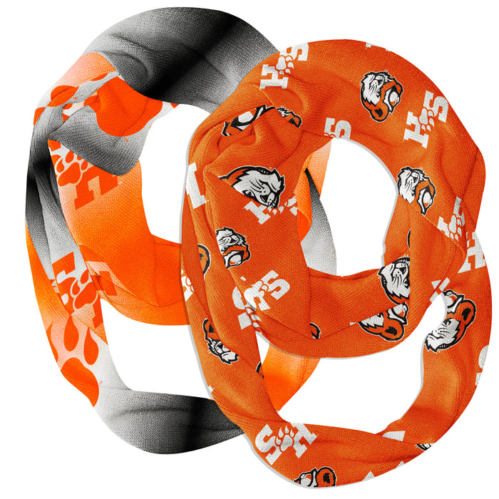 Sam Houston Bearkats Vive La Fete All Over Logo Collegiate Women Set of 2 Light Weight Ultra Soft Infinity Scarfs