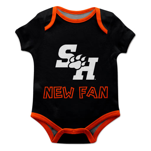 Sam Houston Bearkats Vive La Fete Infant Game Day Black Short Sleeve Onesie New Fan Logo and Mascot Bodysuit