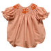 Sam Houston Bearkats Smocked Orange Gingham Short Sleeve Girls Bubble