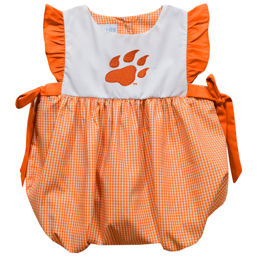 Sam Houston Bearcats Embroidered Orange Gingham Girls Bubble