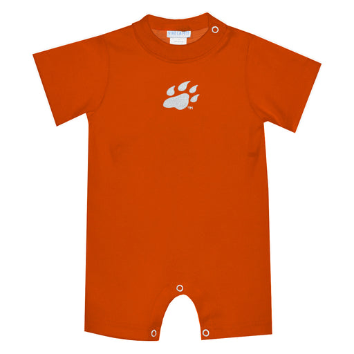 Sam Houston Bearkats Embroidered Orange Knit Short Sleeve Boys Romper